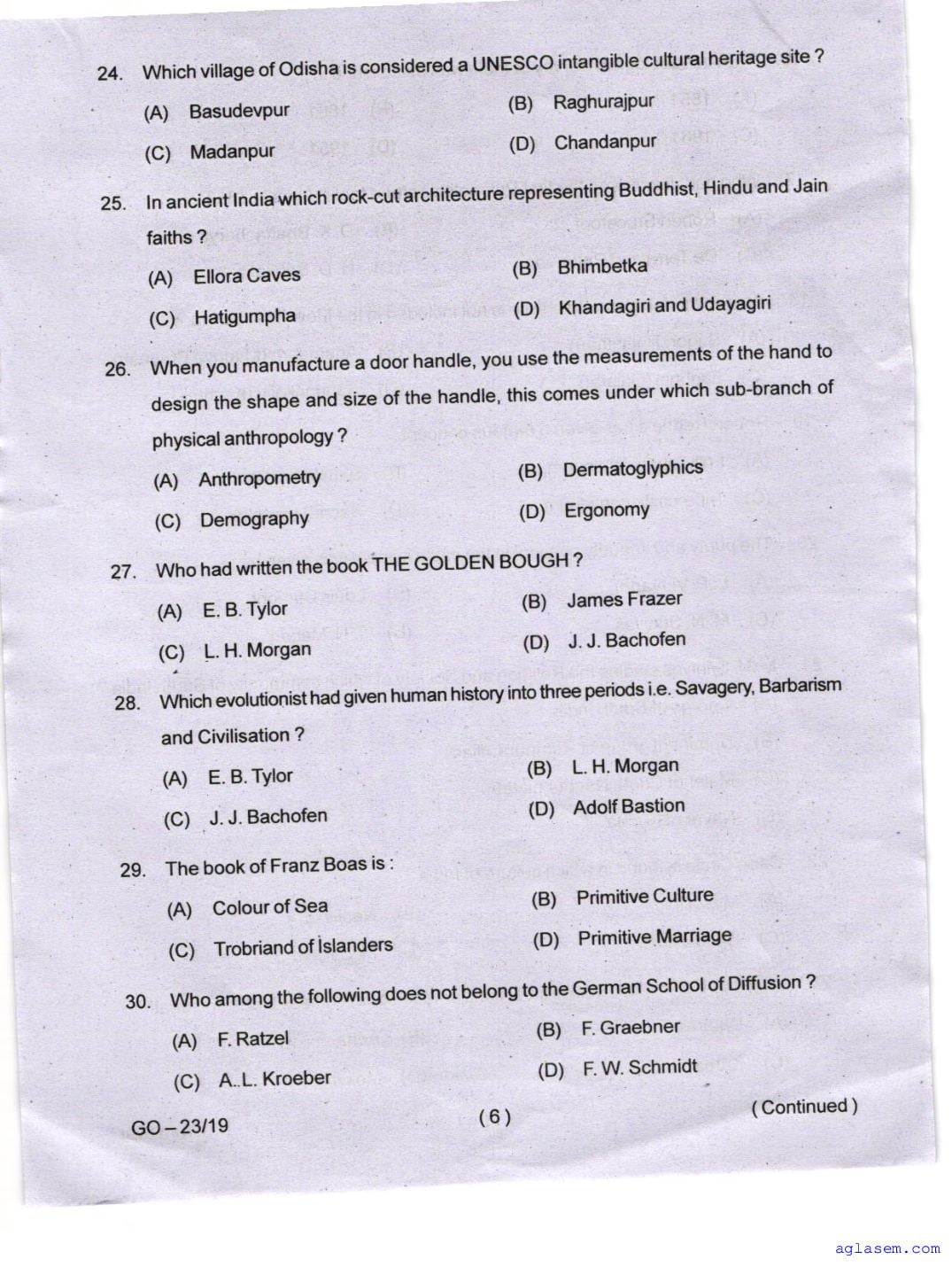 Odisha CPET 2024 Question Paper PDF (Subject-wise, 38 Papers)