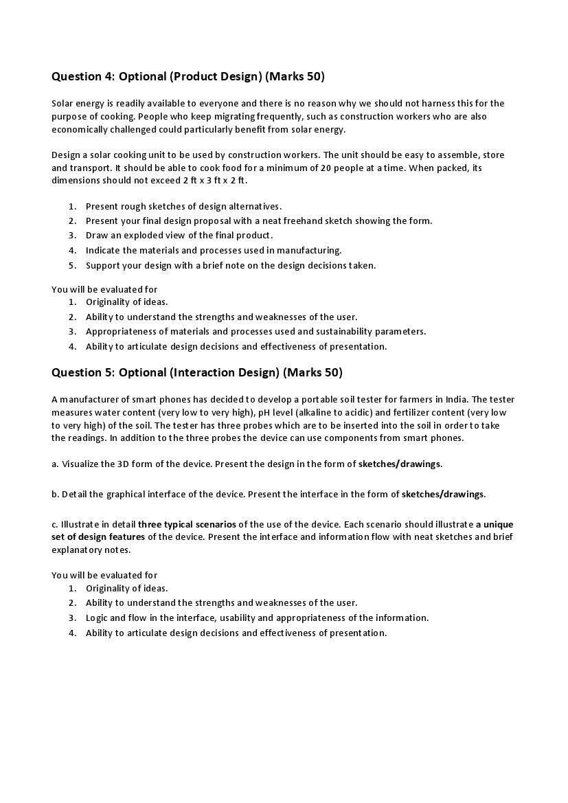 CEED 2016 Question Paper PDF (Paper 1 and Paper 2)