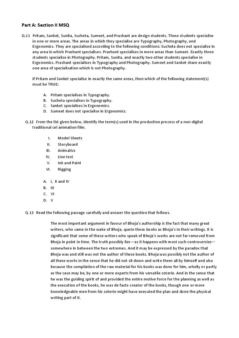 CEED 2016 Question Paper PDF (Paper 1 and Paper 2)