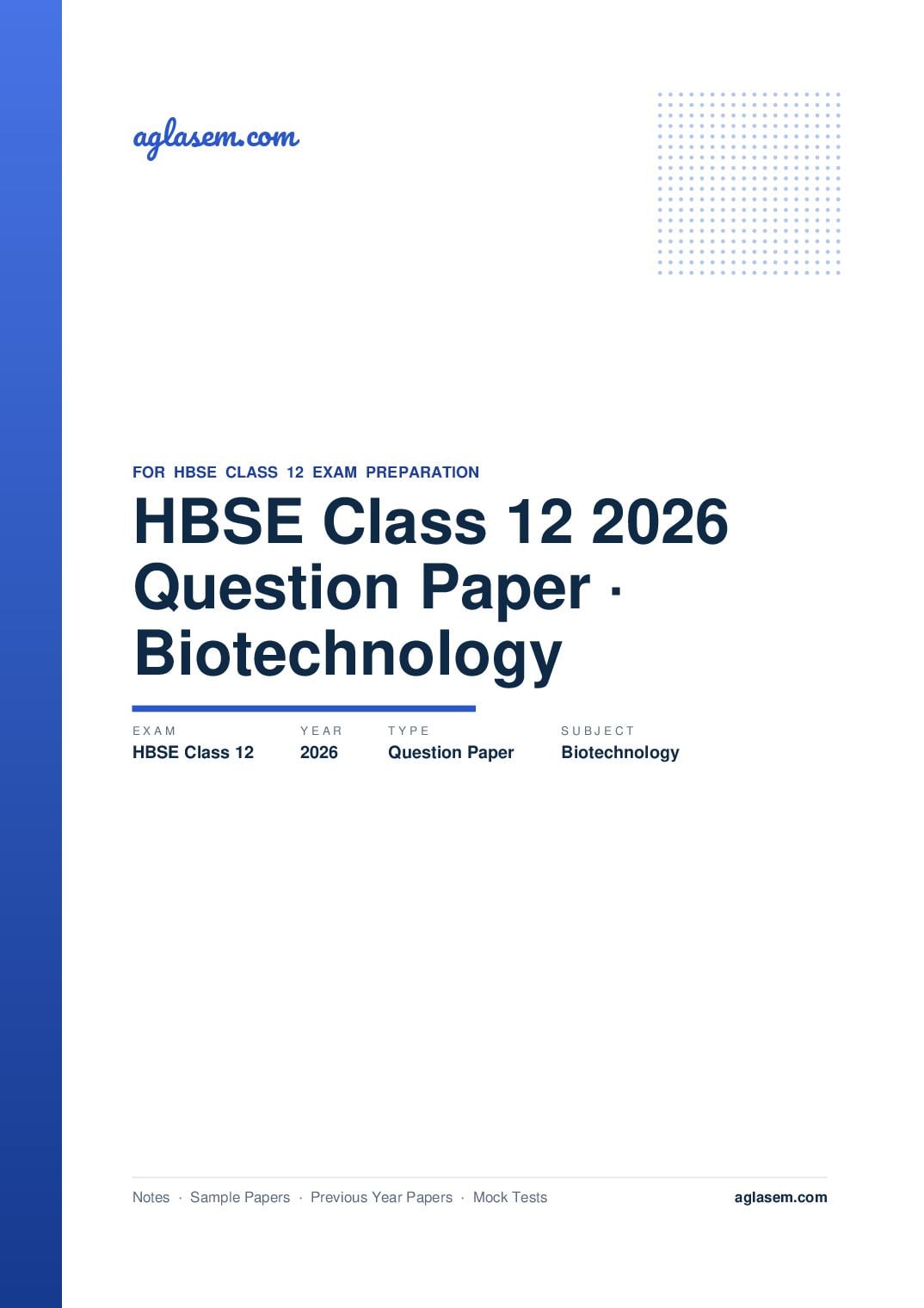 HBSE Class 12 Question Paper 2026 Biotechnology - Page 1 of 17