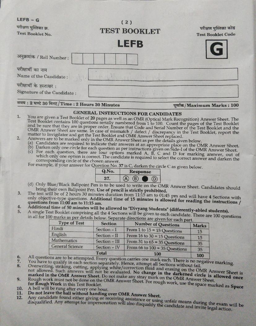 Navodaya Vidyalaya Class 9 Question Paper 2021 with Solution - Page 1