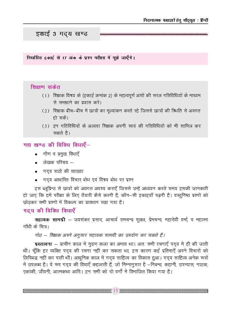 MP Board Remedial Module Class 10 Hindi 2025 (PDF) AglaSem