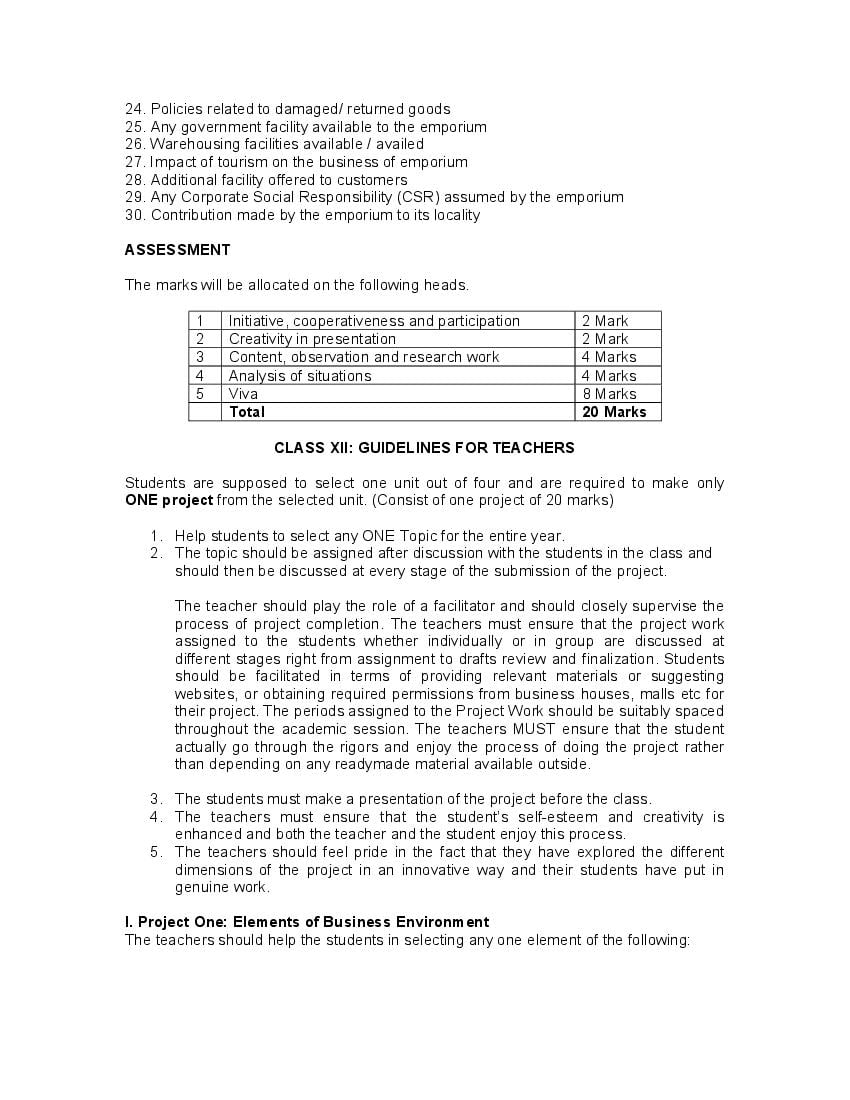 CBSE Class 11 Syllabus 2022-23 Business Studies – Term 1, Term 2