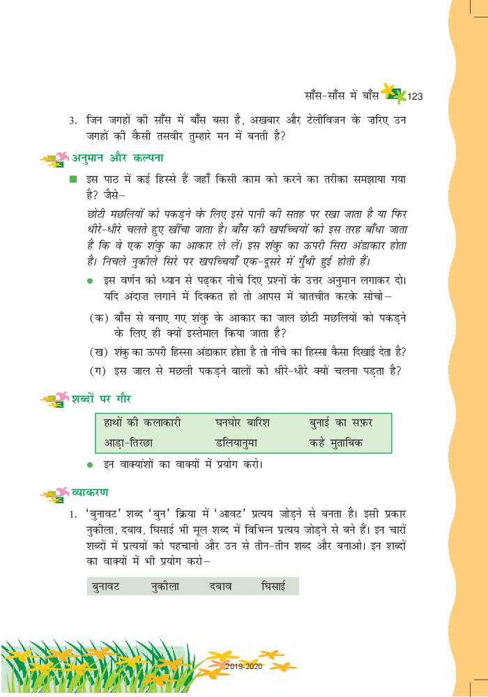 NCERT Book Class 6 Hindi Vasant Chapter 17 सांस – सांस में बांस