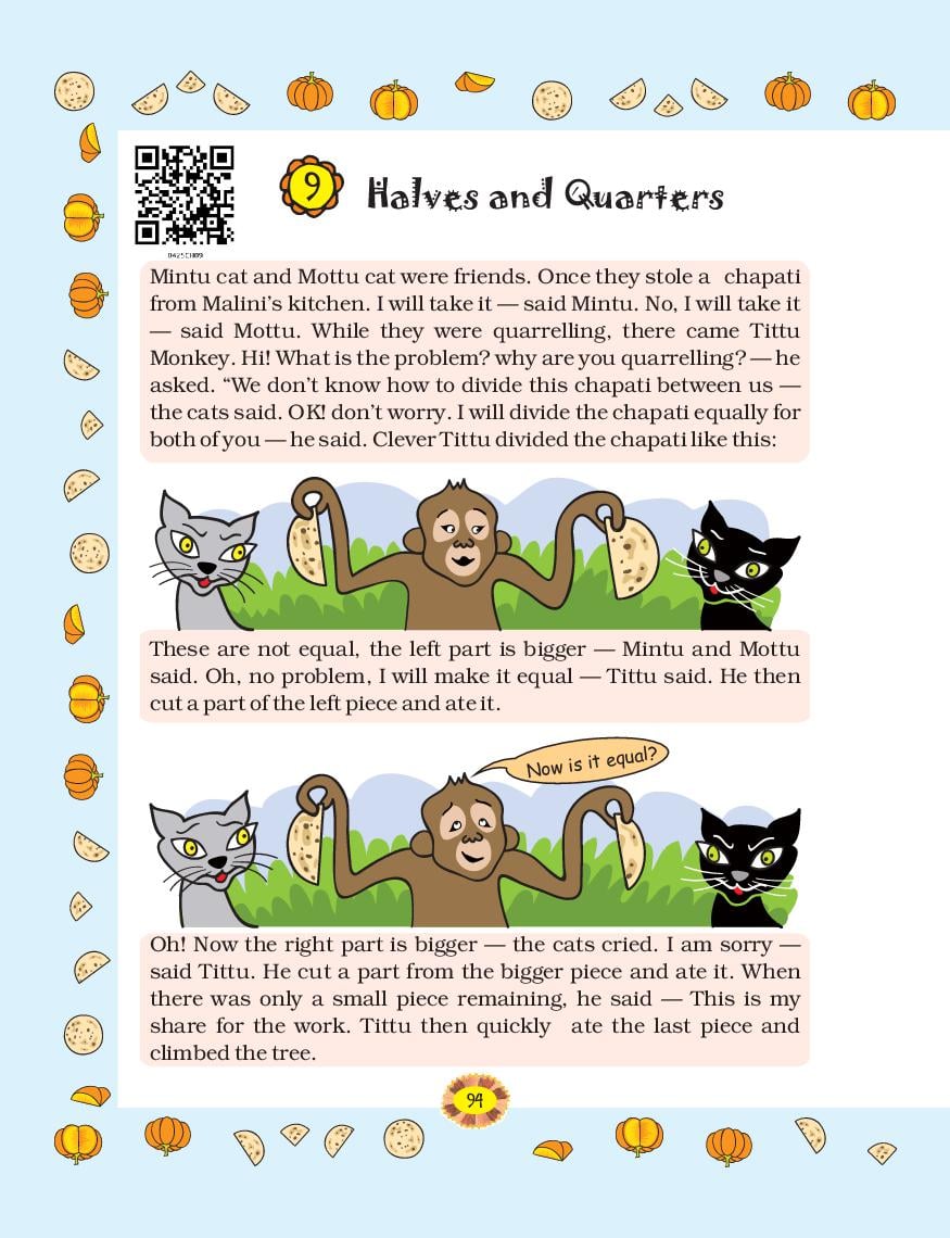 NCERT Book Class 4 Maths Chapter 9 Halves and Quarters - Page 1
