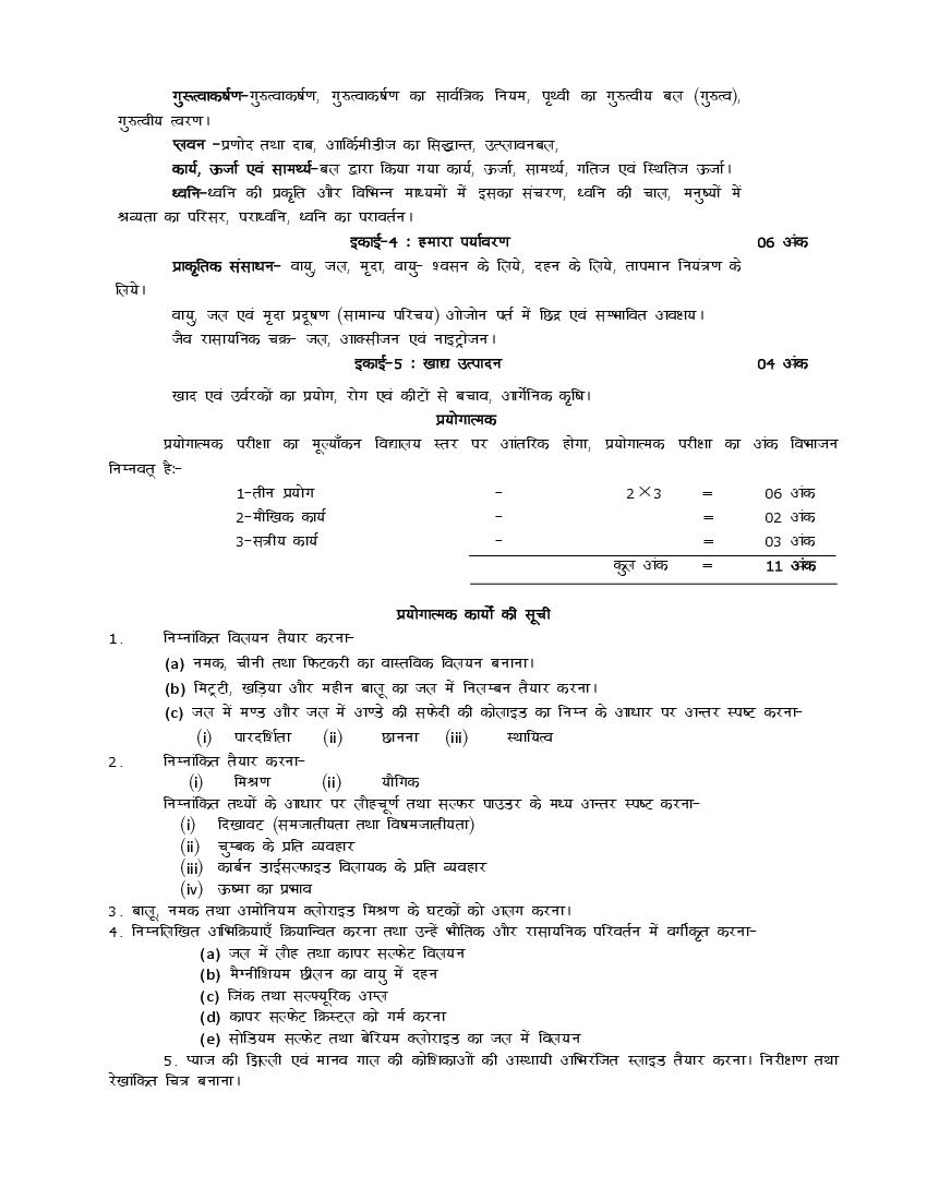 Class 6 Up Board Syllabus