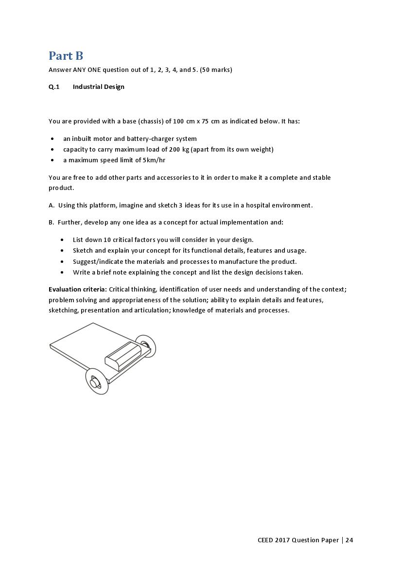 CEED 2017 Question Paper PDF (Official, Part A and Part B)