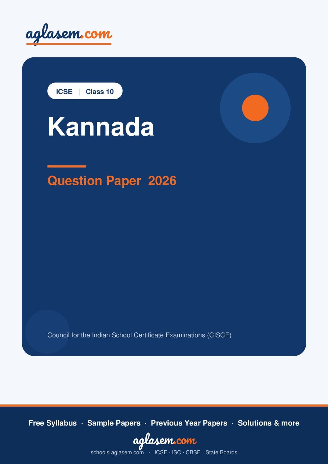 ICSE Class 10 Question Paper 2026 Kannada - Page 1 of 13