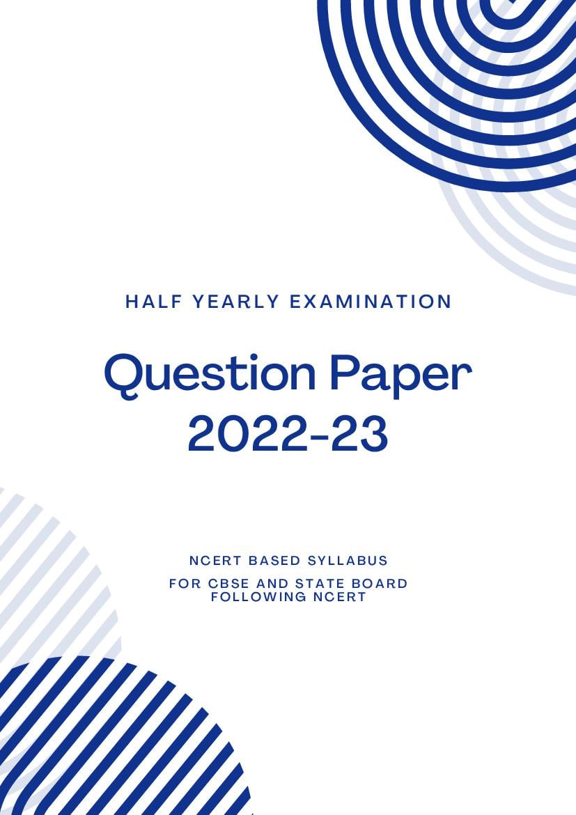 Class 8 Question Paper 2022-23 Maths (Half Yearly) - Page 1
