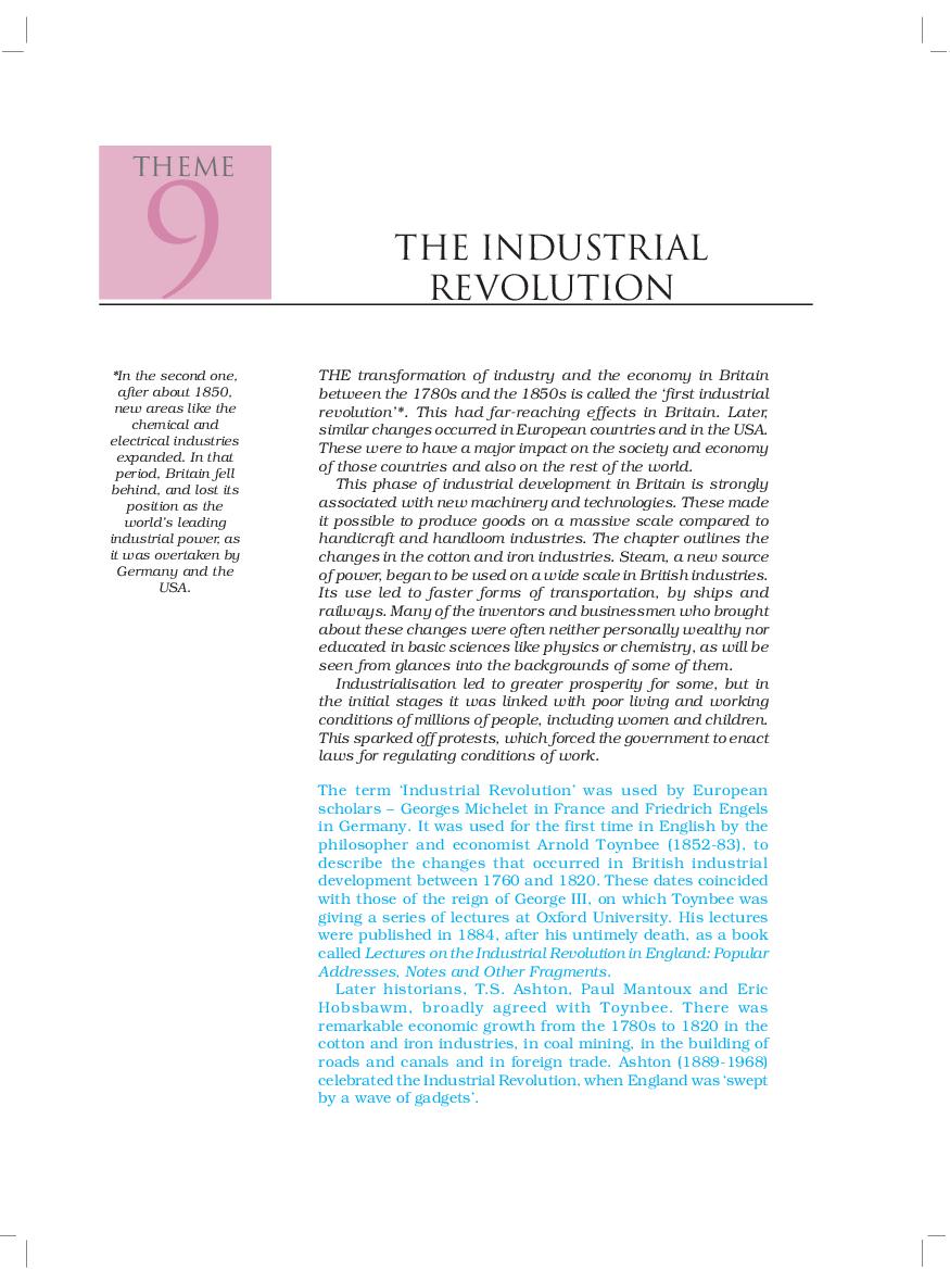 NCERT Book Class 11 History Chapter 9 The Industrial Revolution - Page 1