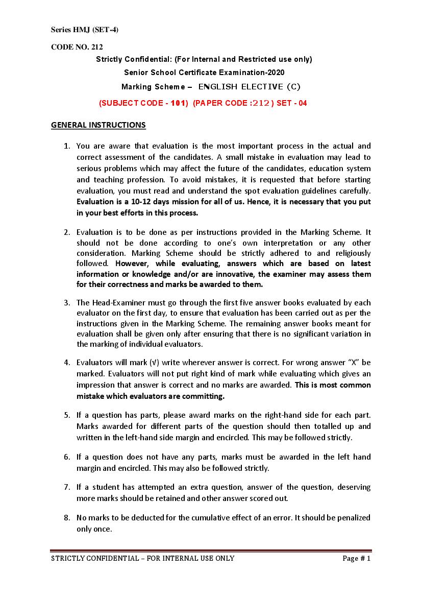 CBSE Class 12 English Core Question Paper 2020 Solutions - Page 1 of 18