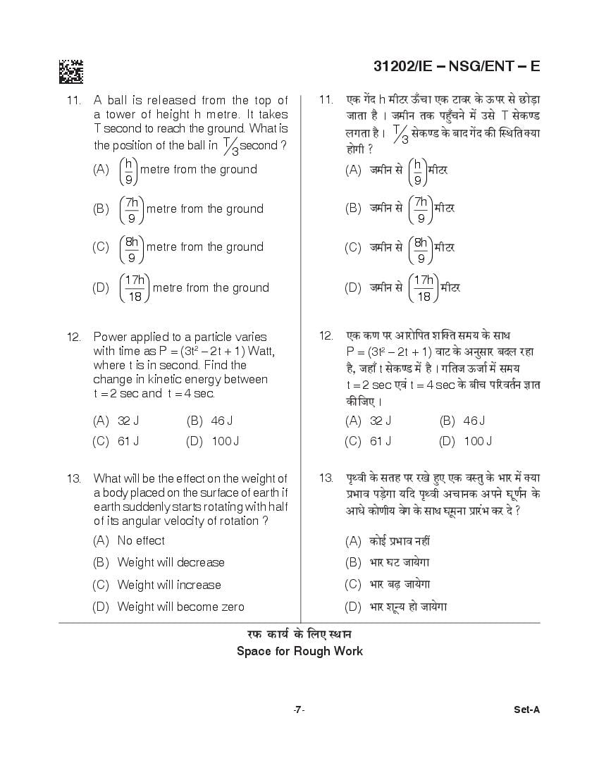 CG B.Sc Nursing 2021 Question Paper PDF with Final Answer Key