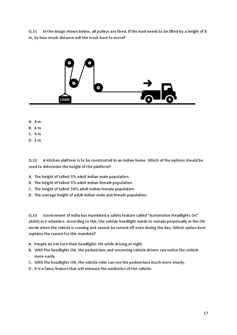 CEED 2018 Question Paper PDF (Official, Part A and Part B)