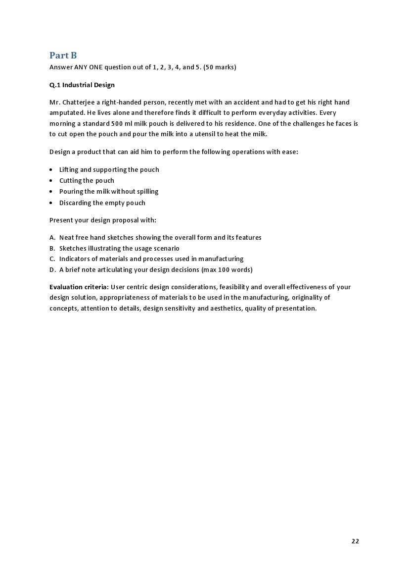 CEED 2018 Question Paper PDF (Official, Part A and Part B)