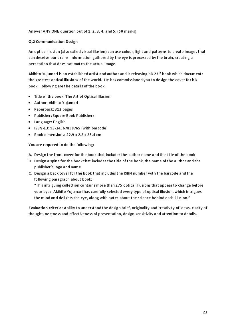 CEED 2018 Question Paper PDF (Official, Part A and Part B)