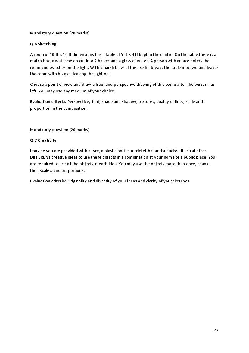 CEED 2018 Question Paper PDF (Official, Part A and Part B)