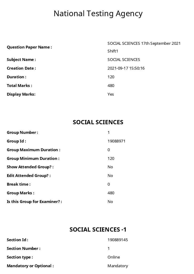 ICAR AIEEA PG 2021 Question Paper Social Sciences - Page 1