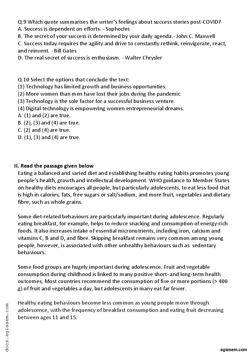 Class 12 Sample Paper 2022 English Term 1 With Solution PDF Download 