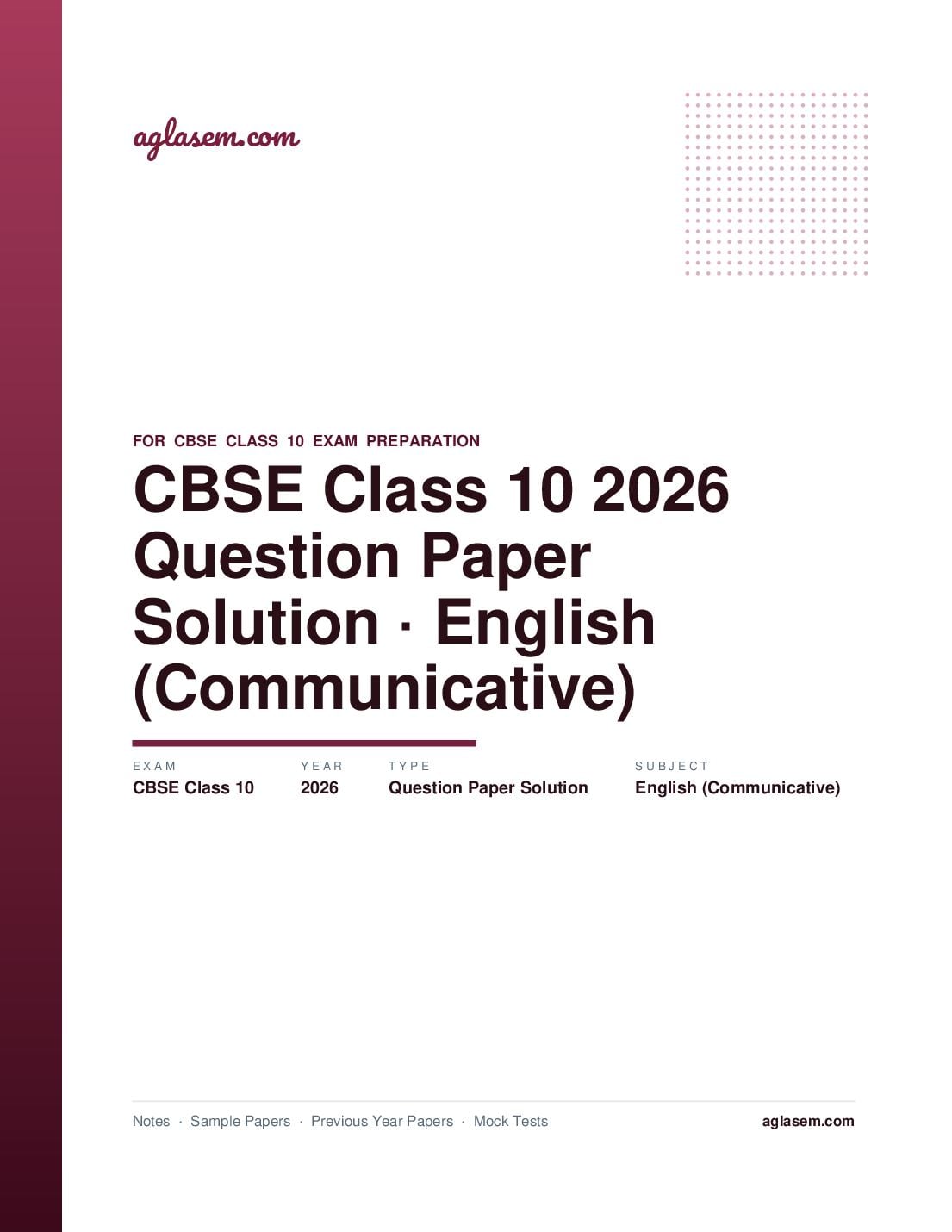 CBSE Class 10 Question Paper 2026 Solution English (Communicative) - Page 1 of 13