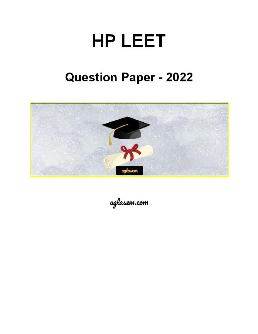 HP LEET 2022 Question Paper - Page 1