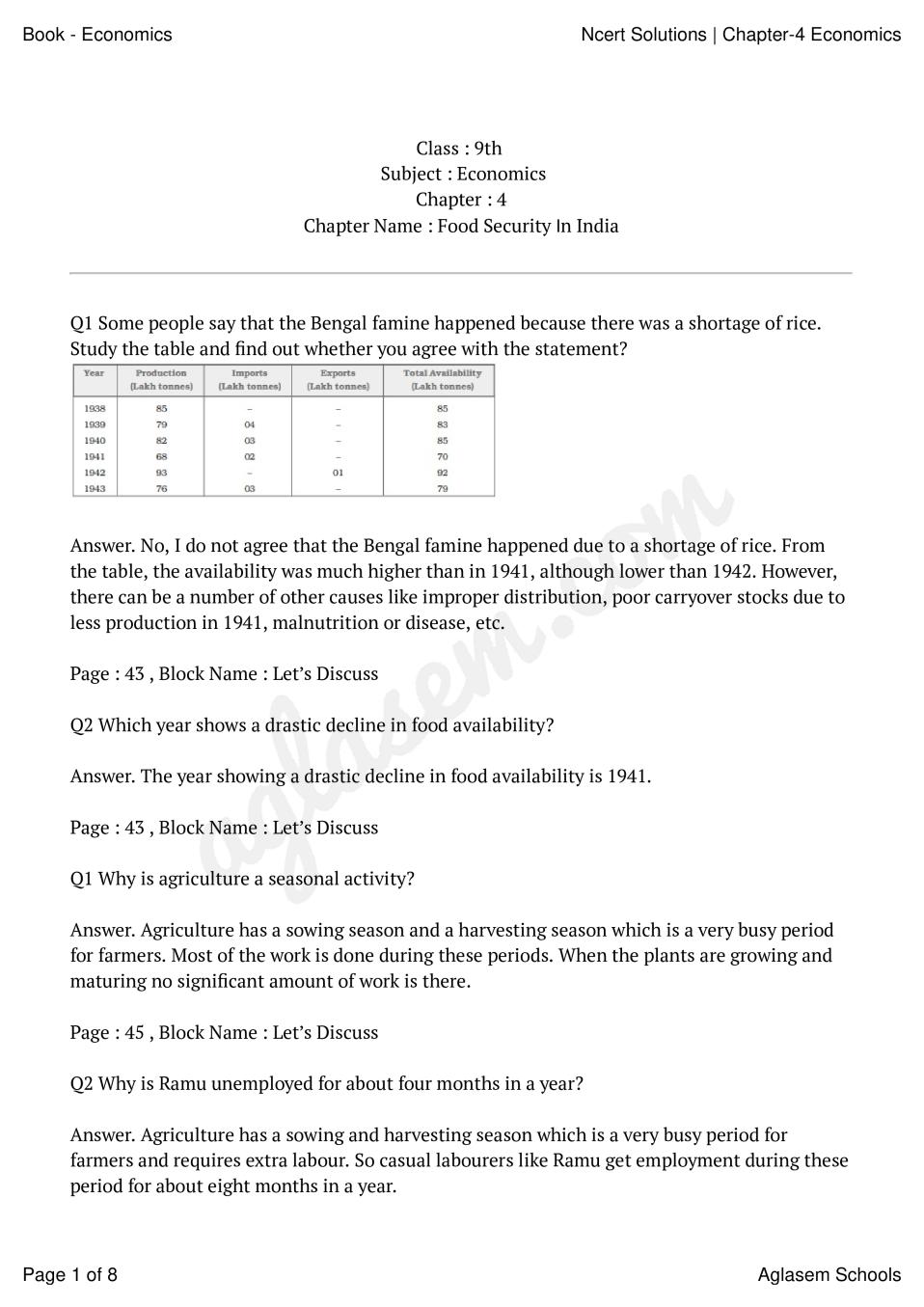 case study class 9 economics chapter 4