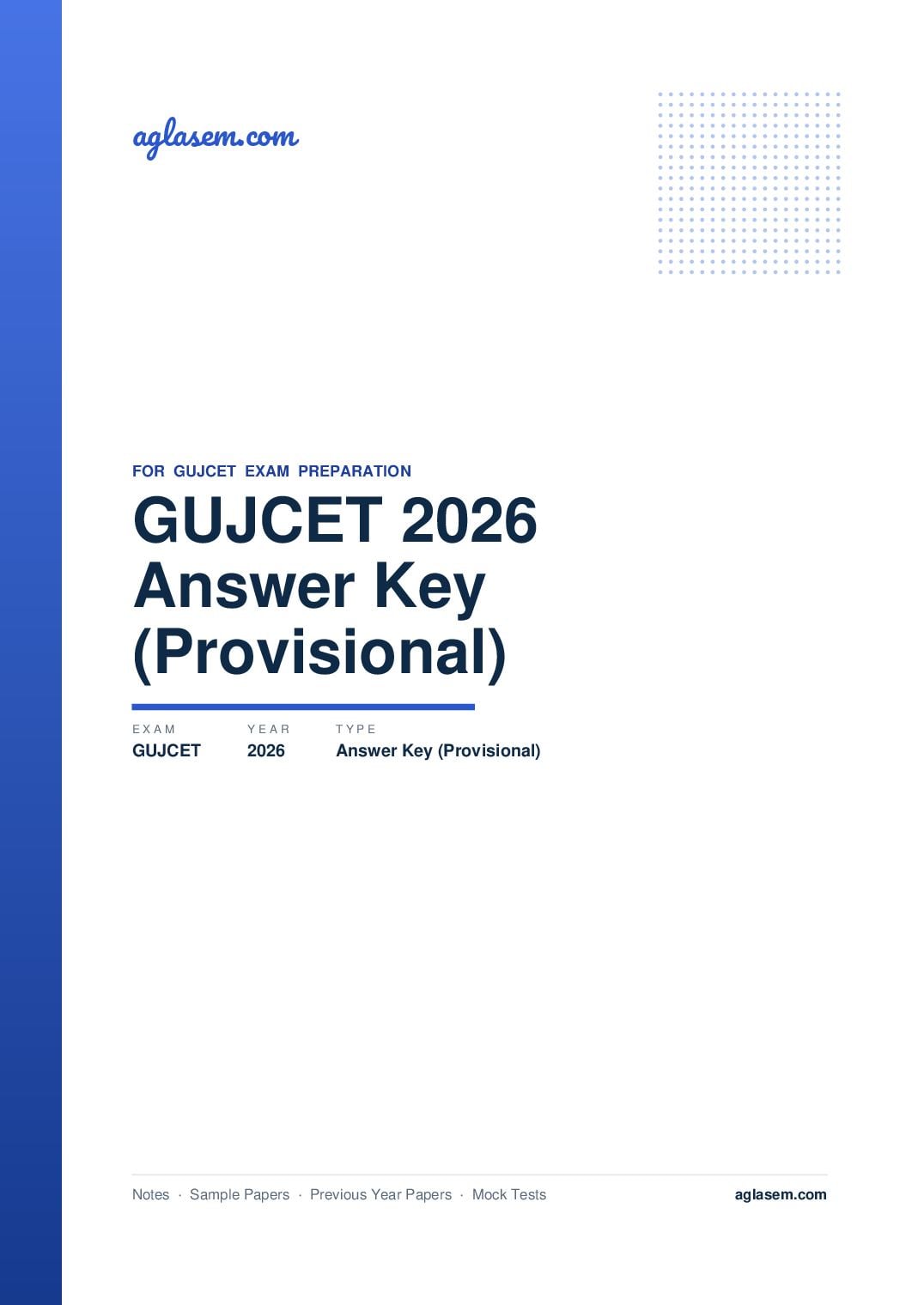 GUJCET 2026 Answer Key (Provisional) - Page 1 of 10