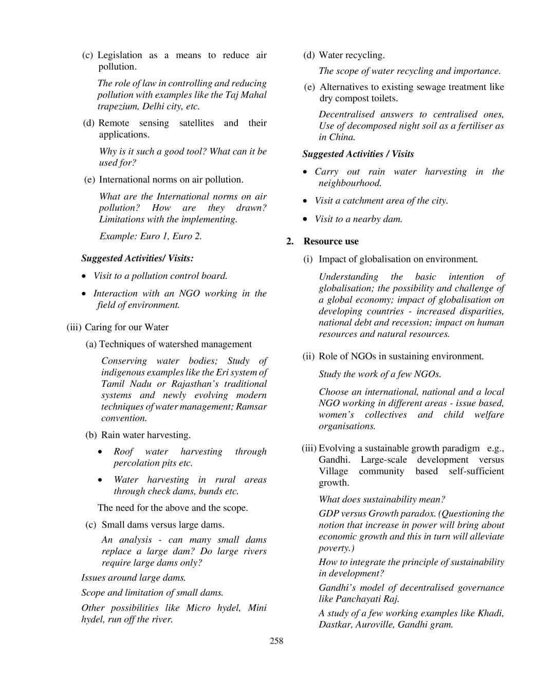 ICSE Environmental Applications Syllabus 2020 - 2021 for Class 9, Class ...