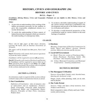 ICSE Class 10 History And Civics Syllabus 2021