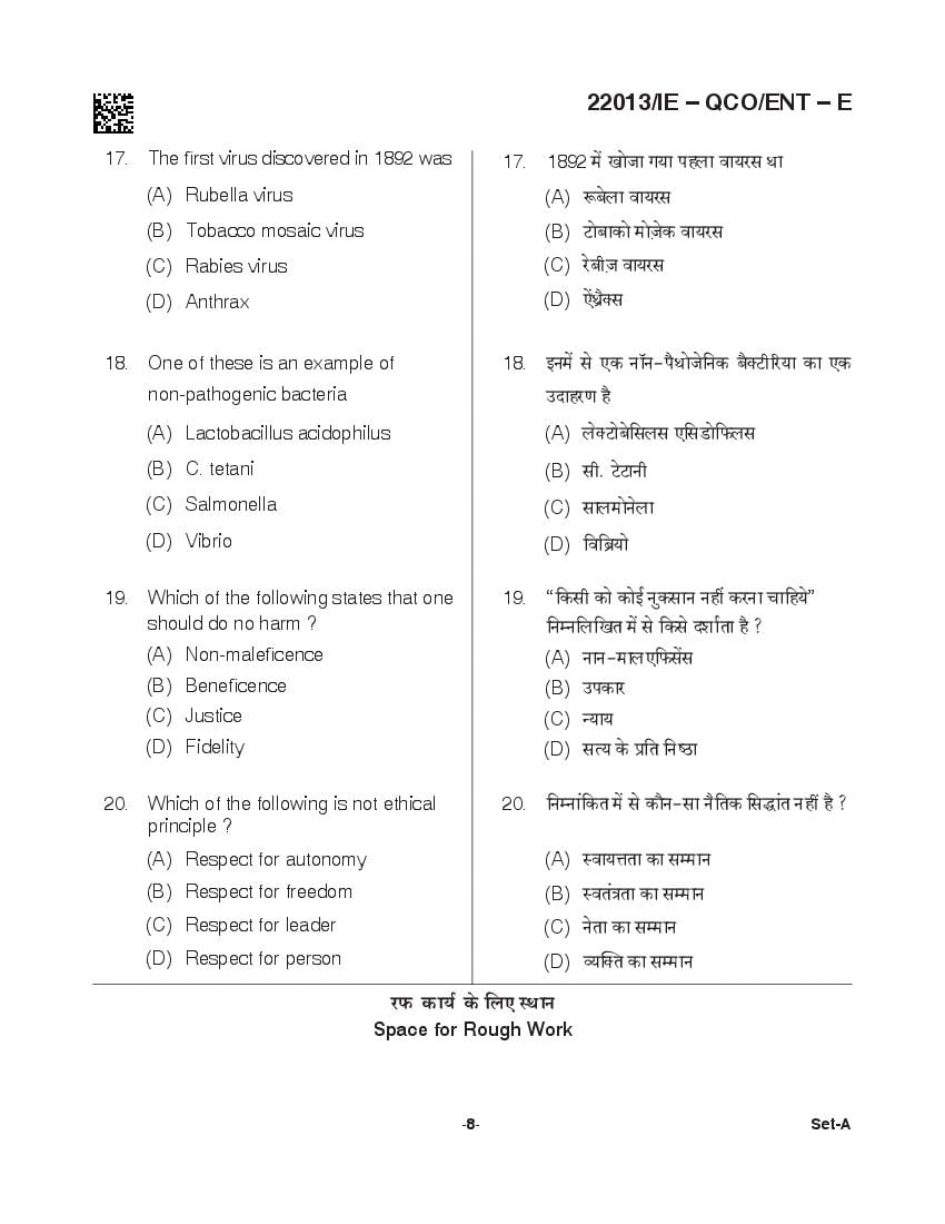 CG Post Basic B.Sc Nursing 2021 Question Paper PDF with Answer Key
