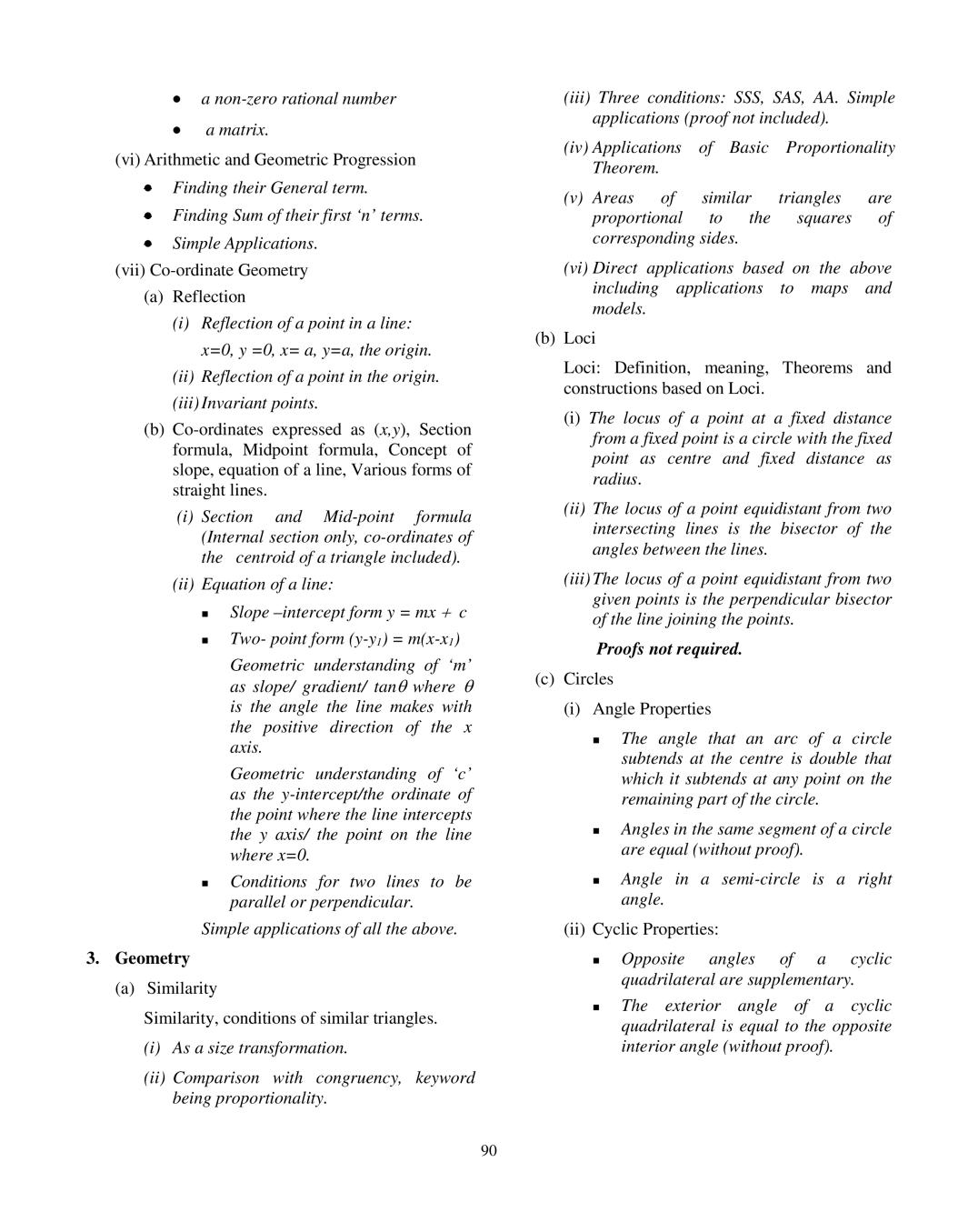 ICSE Mathematics Syllabus 2020 - 2021 for Class 9, Class 10 | AglaSem ...