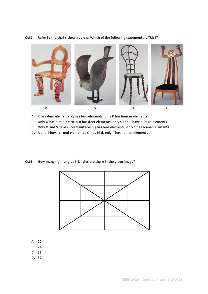 CEED 2019 Question Paper and Final Answer Key PDF
