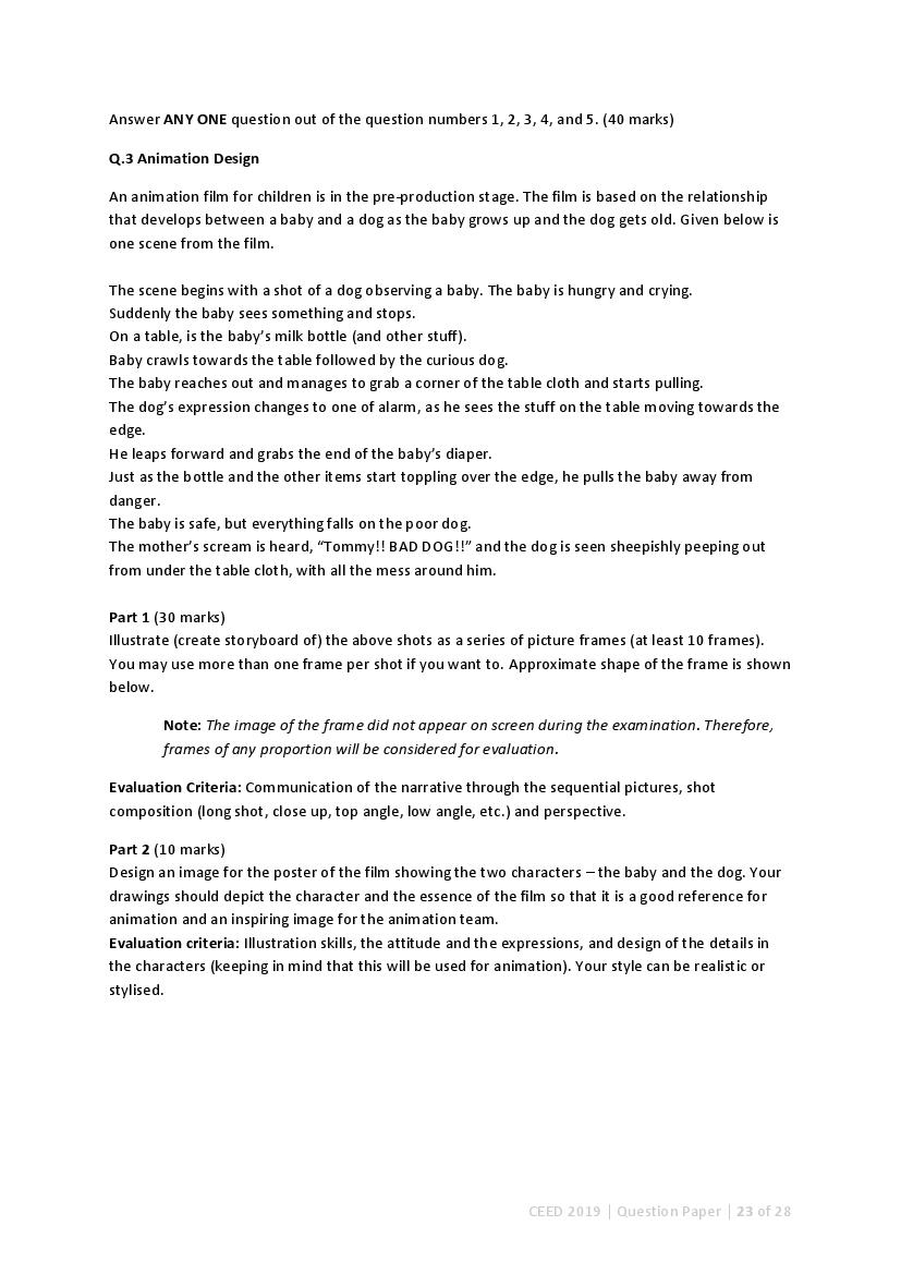 CEED 2019 Question Paper and Final Answer Key PDF
