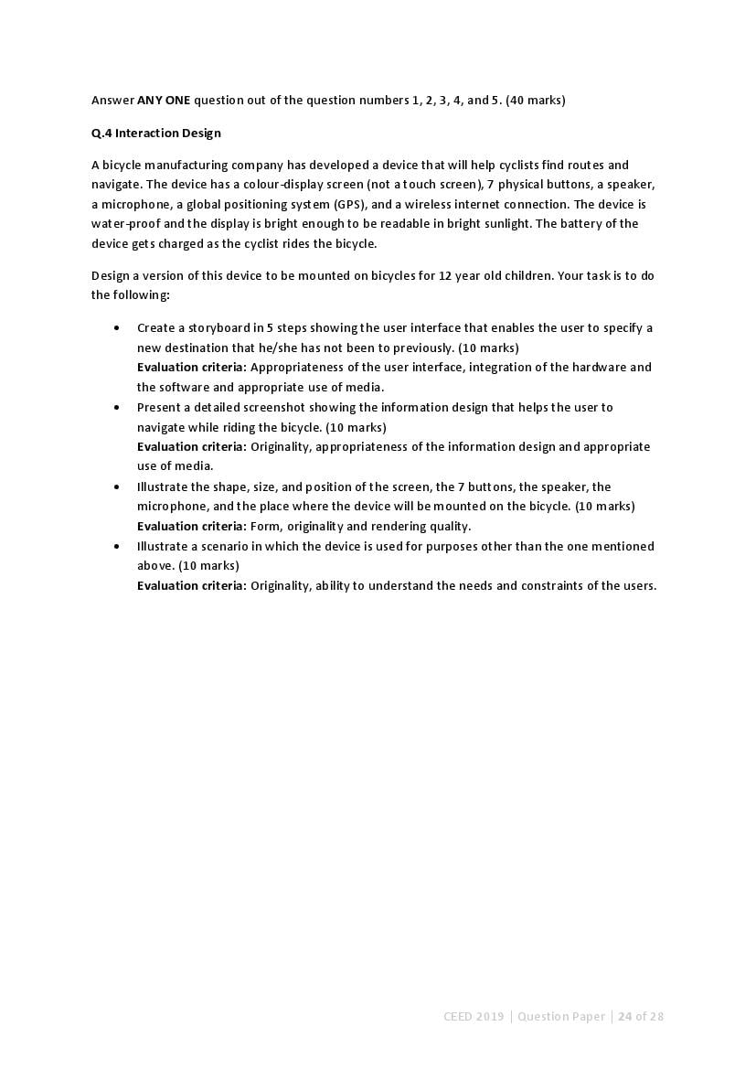 CEED 2019 Question Paper and Final Answer Key PDF