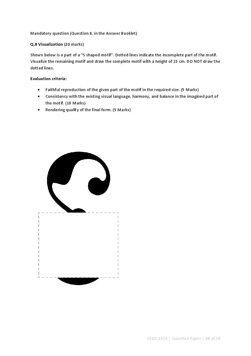 CEED 2019 Question Paper and Final Answer Key PDF
