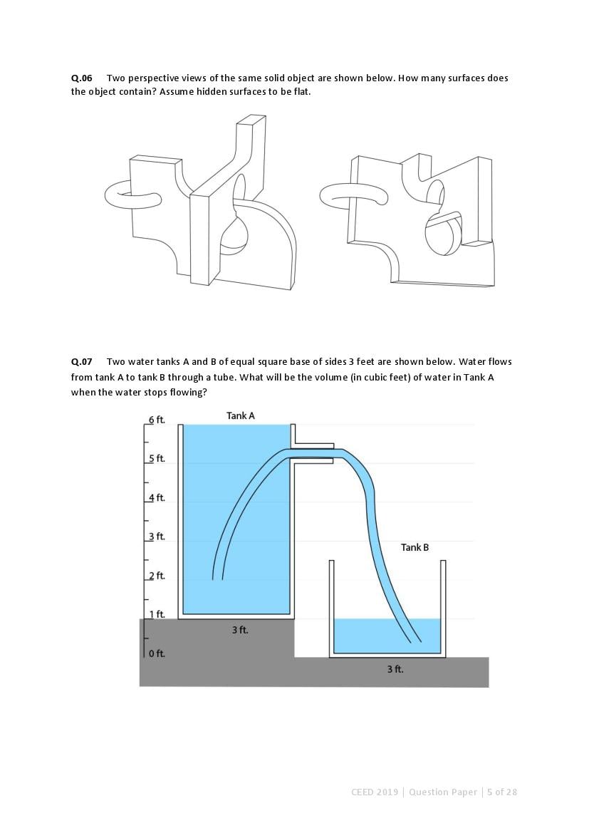 CEED 2019 Question Paper and Final Answer Key PDF