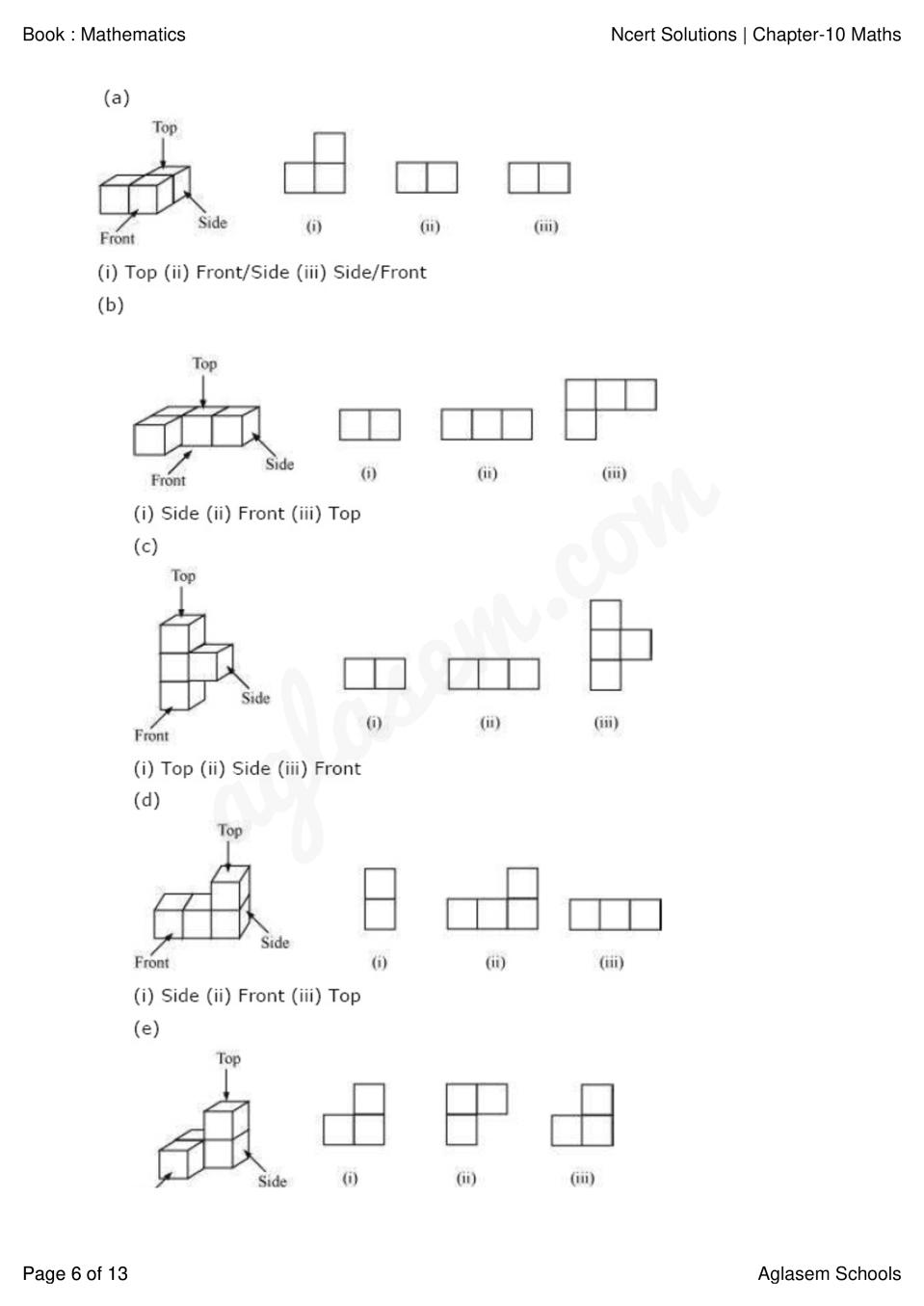 NCERT Solutions for Class 8 Maths Chapter Visualising Solid Shapes (PDF)