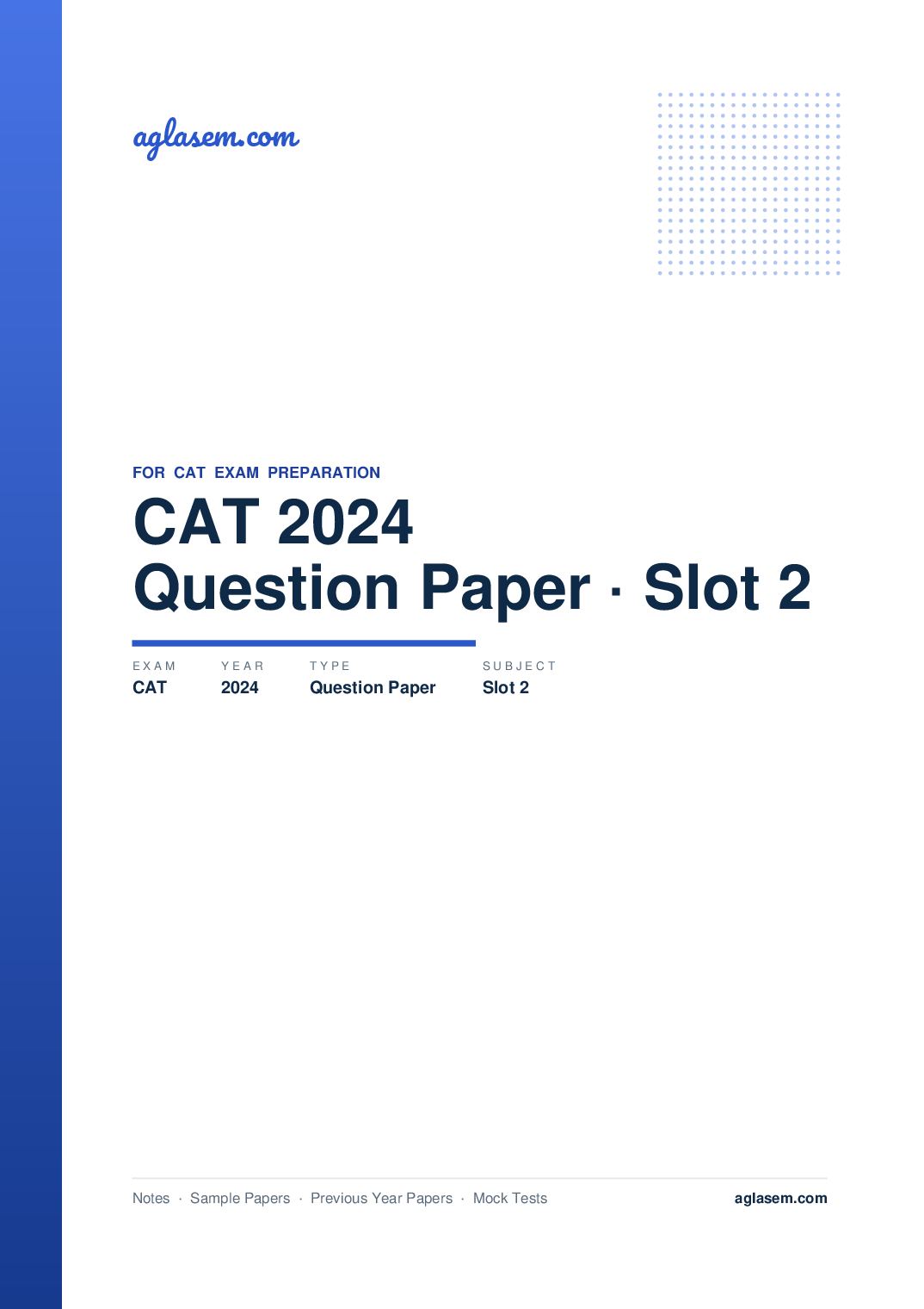 CAT 2024 Question Paper with Answer Key for Slot 2 - Page 1 of 27