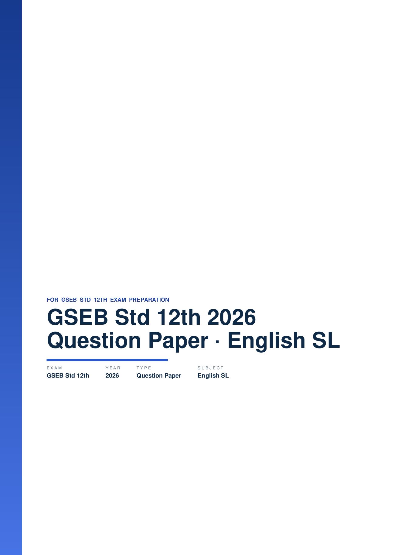 GSEB Std 12th Question Paper 2026 English SL - Page 1 of 13