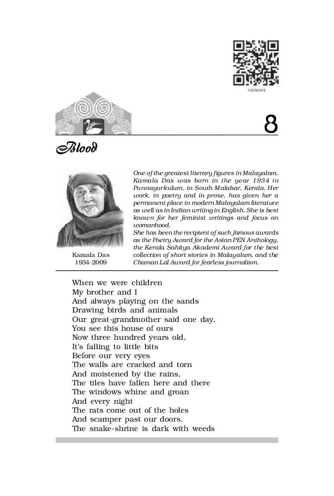 NCERT Book Class 12 English (kaleidoscope) Poetry 8 Blood - Page 1
