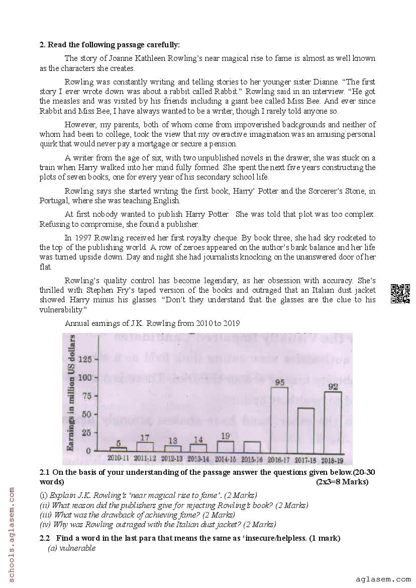 Class 9 English Question Paper 2024 Pdf Download 9th Annual Exam