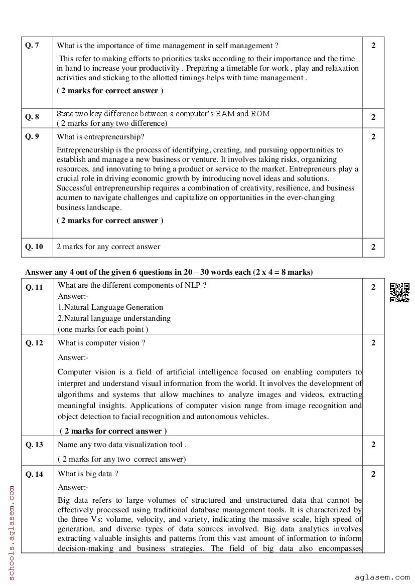 Class 9 Artificial Intelligence Question Paper 2024 (PDF) - Download ...