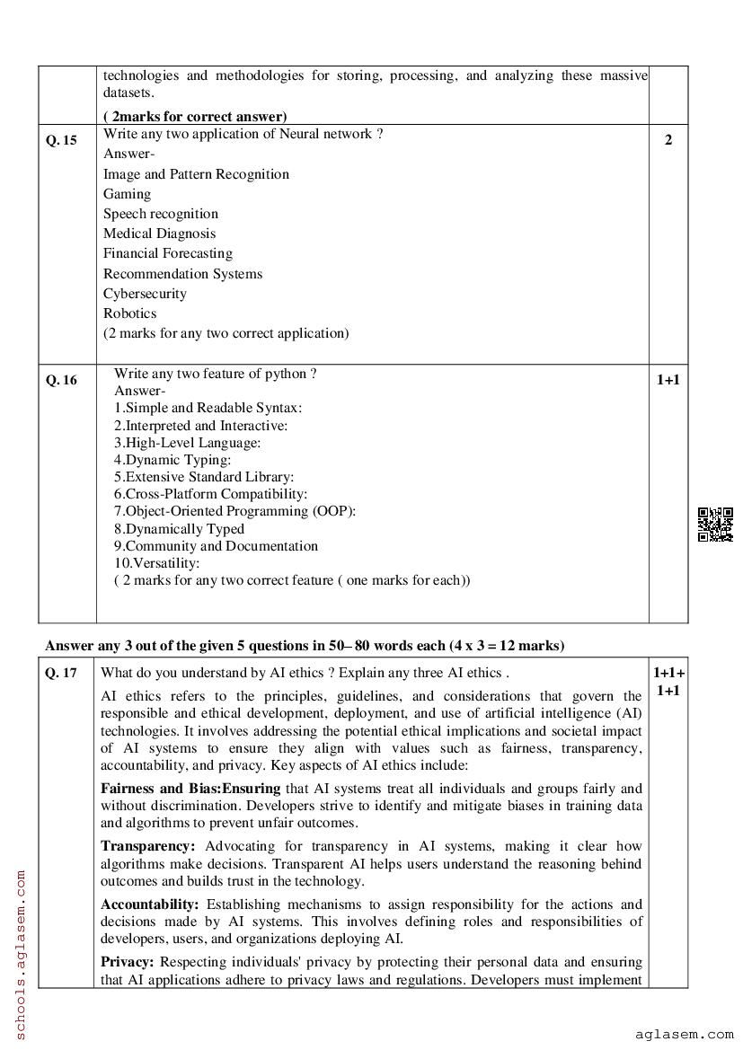 Class 9 Artificial Intelligence Question Paper 2024 (PDF) - Download ...