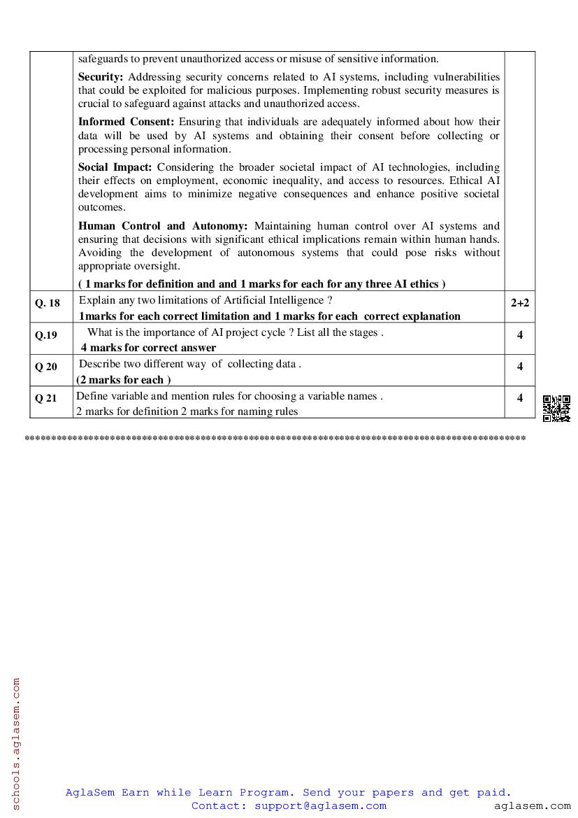 Class 9 Artificial Intelligence Question Paper 2024 (PDF) - Download ...