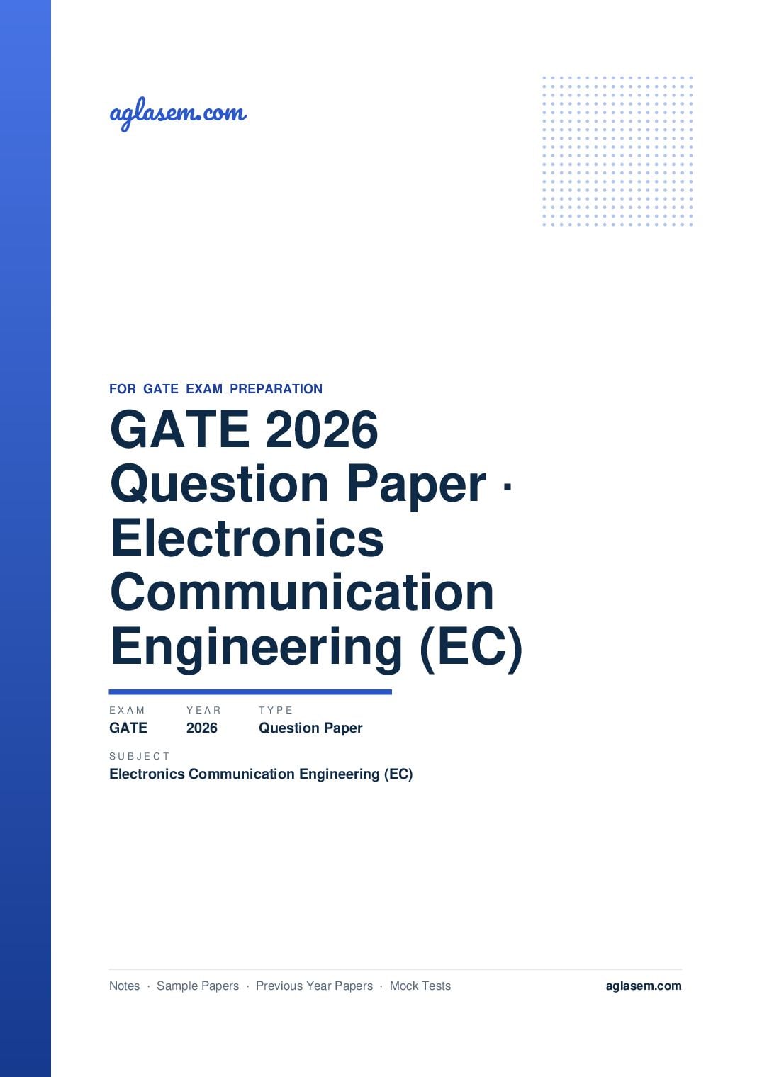 GATE 2026 Question Paper Electronics and Communication Engineering (EC) - Page 1 of 59