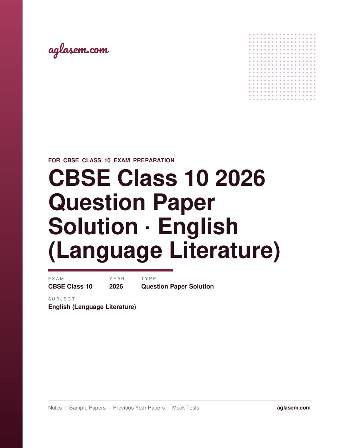 CBSE Class 10 Question Paper 2026 Solution English (Language and Literature) - Page 1 of 14