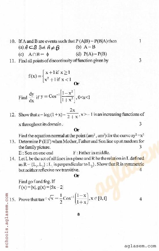 Hp Board Class 12th Maths Question Paper 2023 (pdf)