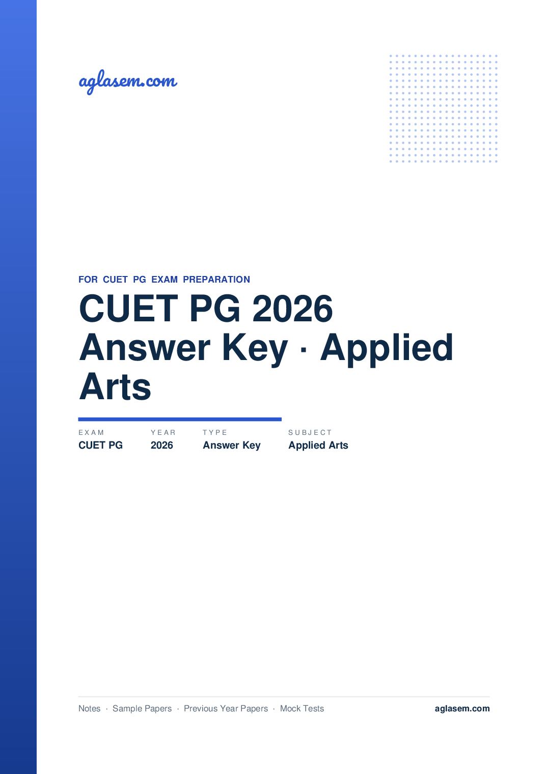 CUET PG 2026 Answer Key Applied Arts - Page 1 of 3