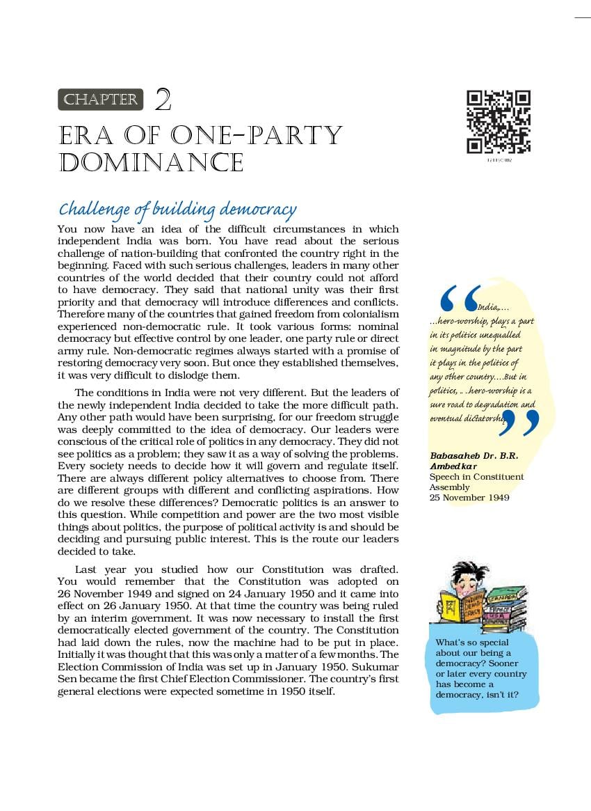 NCERT Book Class 12 Political Science Chapter 2 Era Of One-Party ...