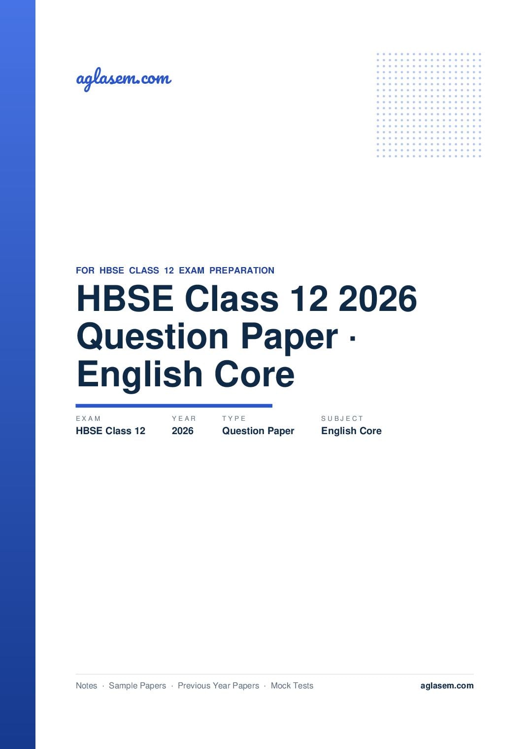 HBSE Class 12 Question Paper 2026 English Core - Page 1 of 17
