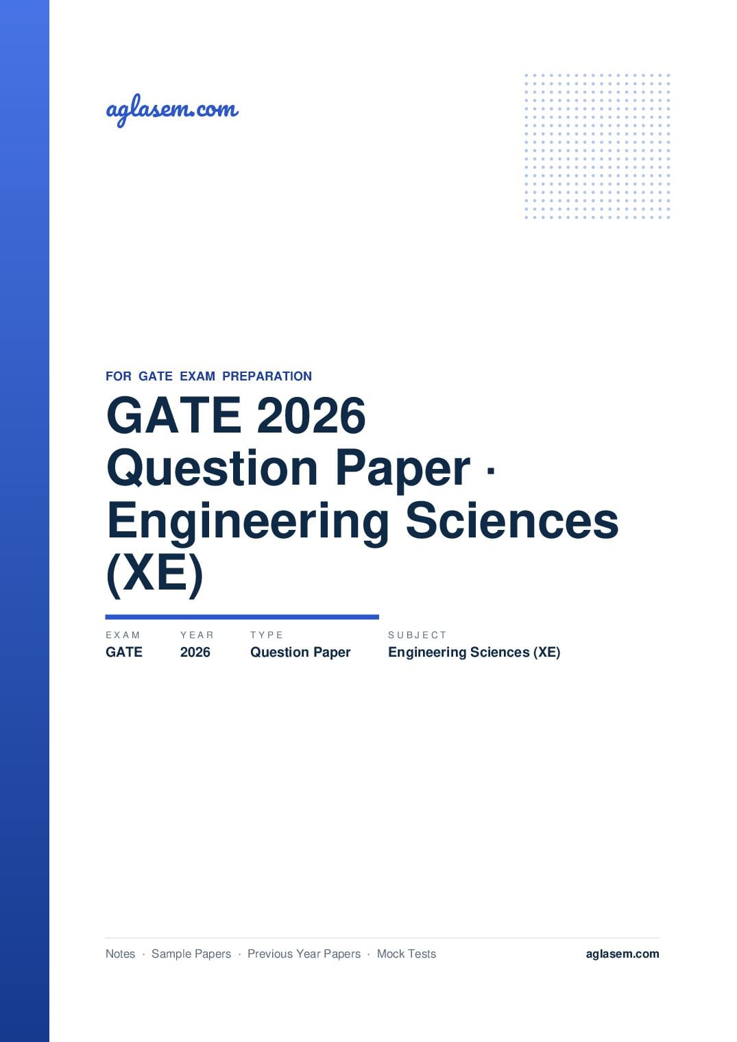 GATE 2026 Question Paper Engineering Sciences (XE) - Page 1 of 125